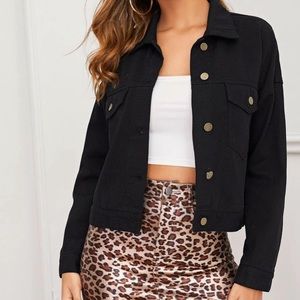 Flap Pocket Front Single Breasted Denim Jacket